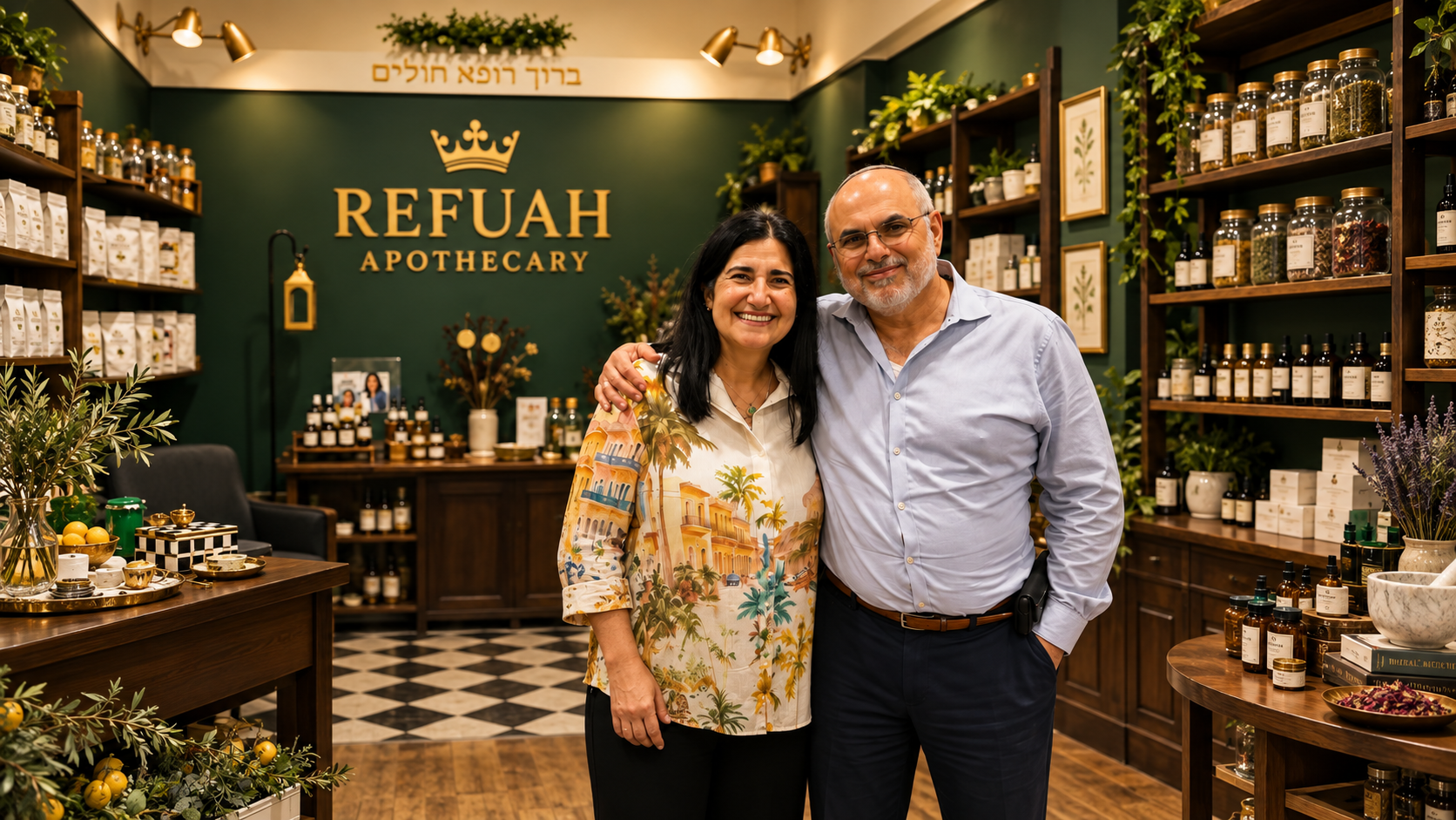 Refuah Apothecary founders in their apothecary